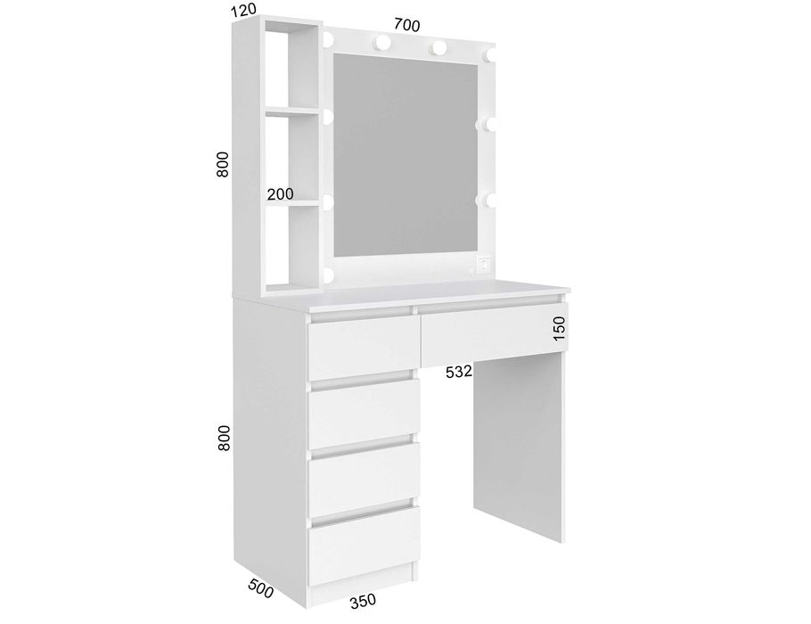 Візажний Столик-1 з Підсвіткою (Визажный Стол - Трюмо) Фенікс!