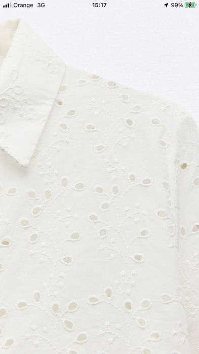 Koszula biała haftowana Zara r. XS