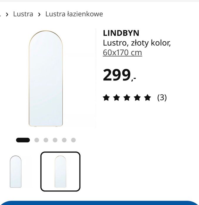 Lustro z  Ikea złote