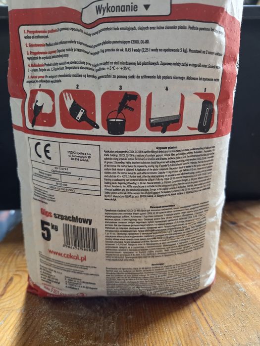Cekol gips szpachlowy 5kg