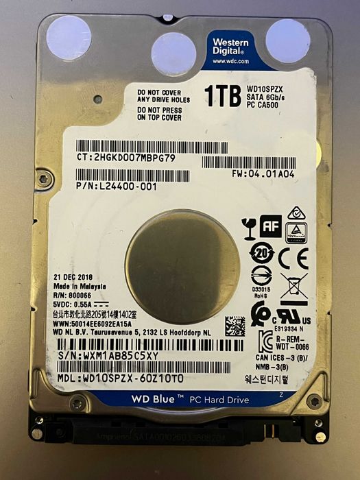 Диск HDD 1TB WDC WD10SPZX-60Z10T0 2,5" SATA