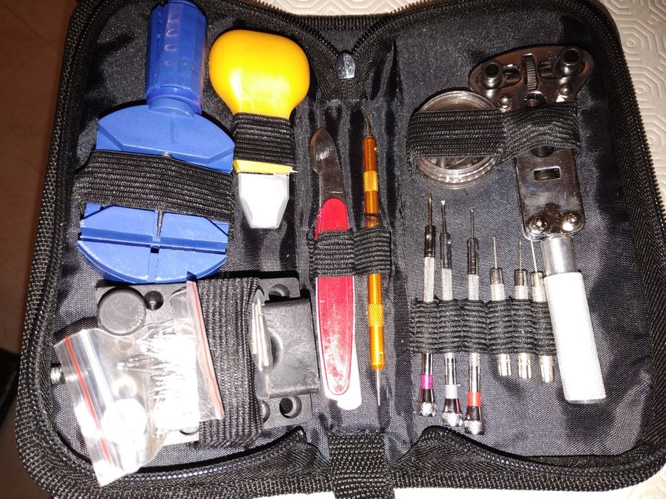 Kit profissional ferramentas reparação manutenção relógios PORTES INCL
