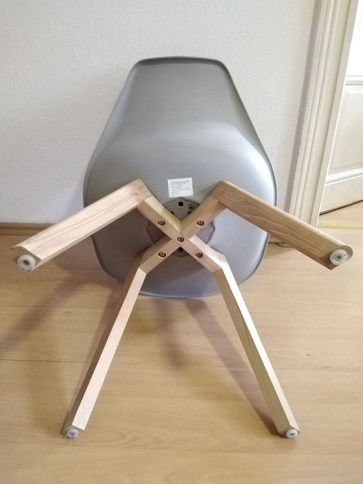 Krzesło do jadalni plastikowe szare i białe