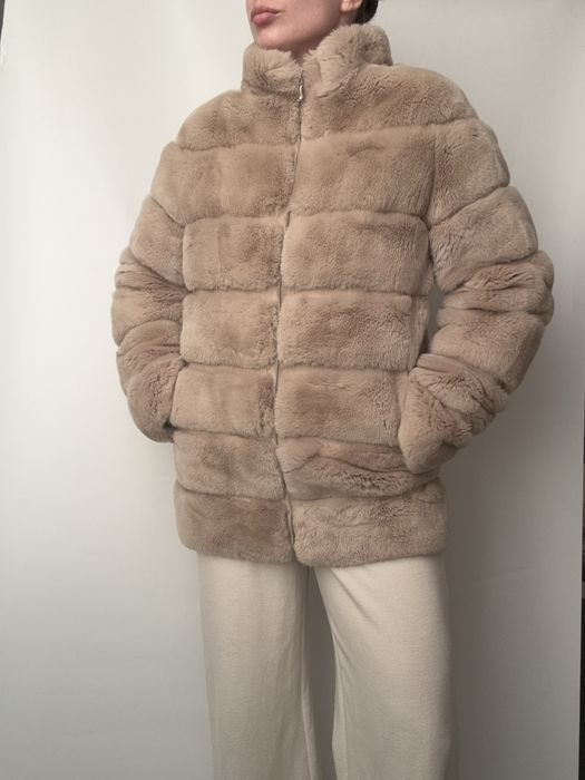 Натуральна шуба з кролика рекса під соболь