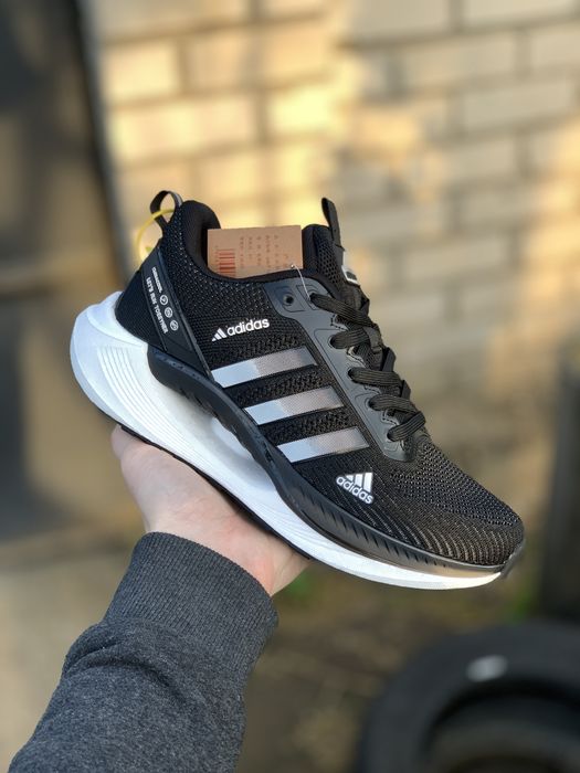 Літні чоловічі кросівки Adidas Climacool Black White (41-46) — дихаючі, ультралегкі, сітка | Адідас Клімакул чорні