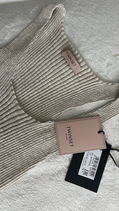 Топ майка лен люрекс оригинал бренд Twinset S новая коллекция