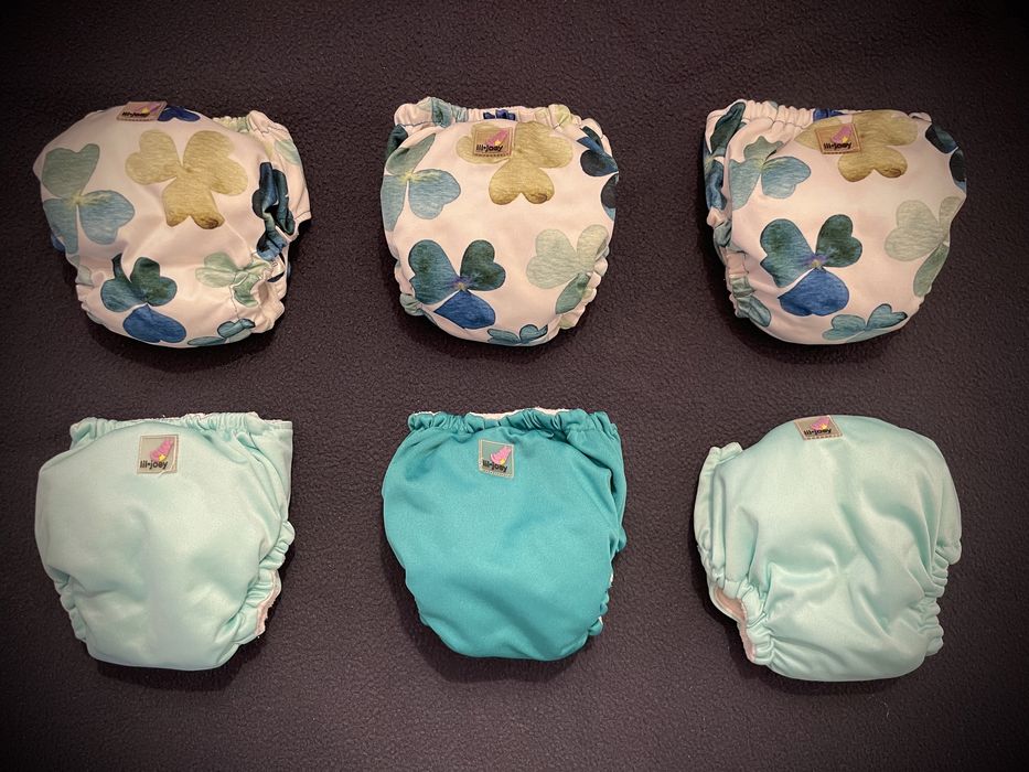 Seis fraldas reutilizáveis tudo-em-um para recém-nascido Lil Joey