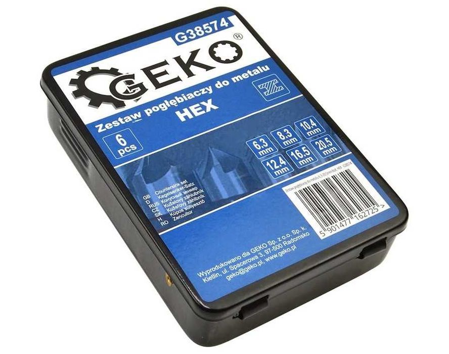 Pogłębiacze - Fazowniki - frezy HSS 6,3mm - 20,5mm 6szt HEX