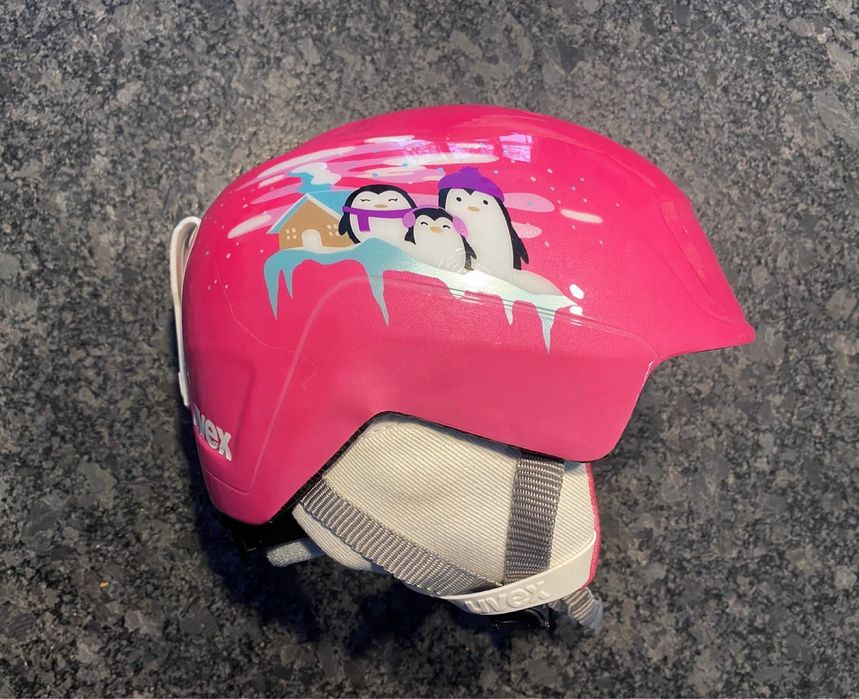 Uvex kask narciarski dla dziewczynki UVEX Manic pink penguin jak nowy