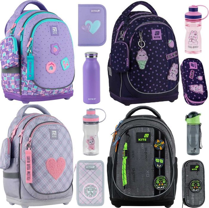 Рюкзак Kite Education SET 724S шкільний набір пенал сумка Pets Pretty Pixel