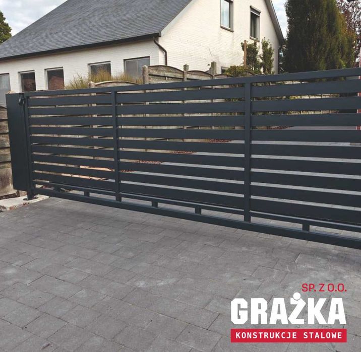 Brama przesuwna profil 100x20 poziomy 4 x 1,12m ocynk+kolor PRODUCENT