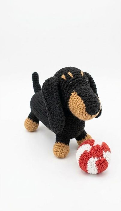 Piesek maskotka daschund one of a kind czarny jamnik