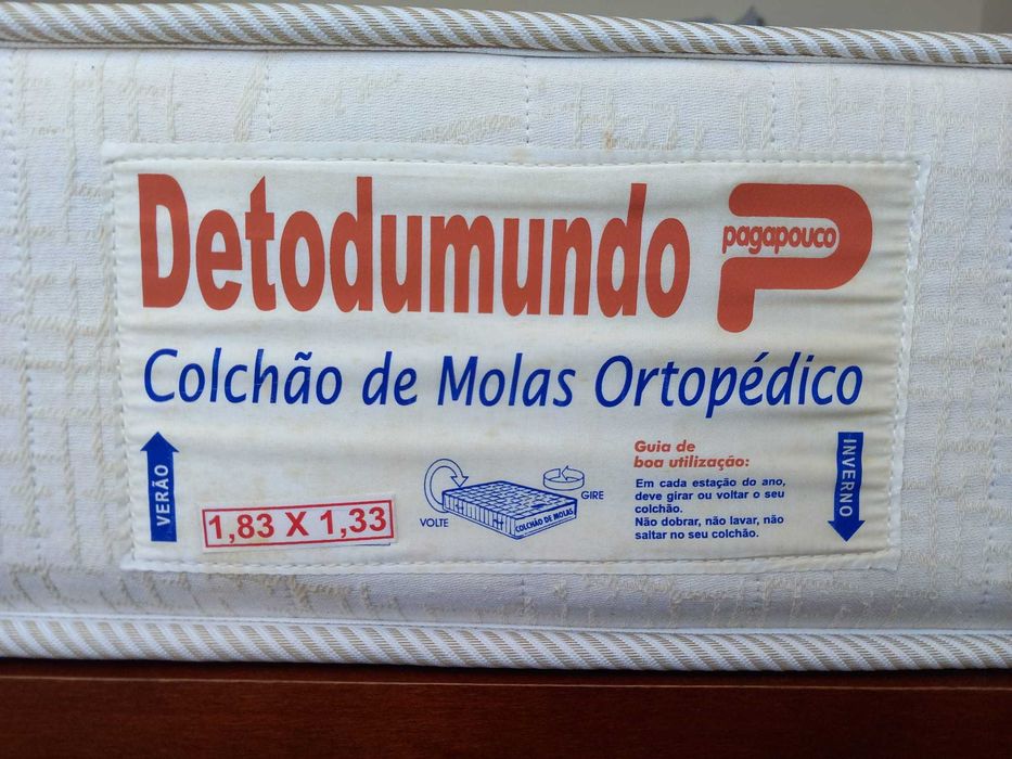 Cama Casal Madeira Maciça e colchão