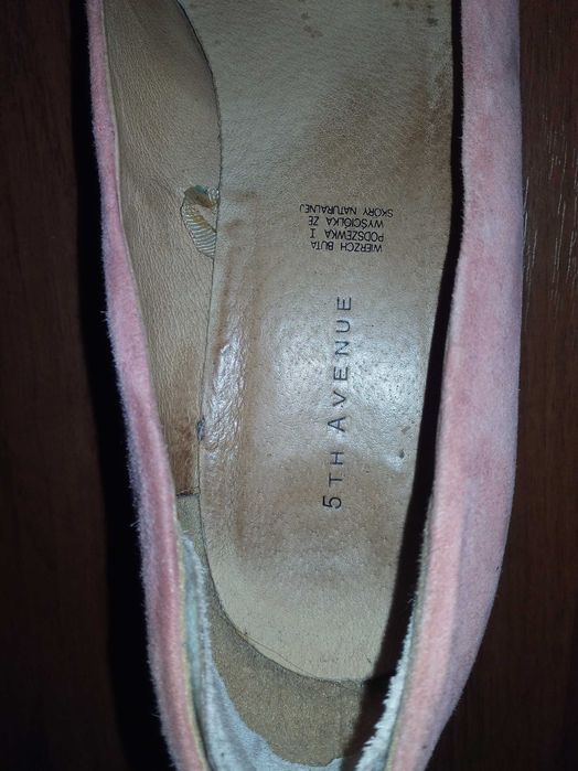 Buty półbuty skórzane - na klinie/podwyższeniu | 5TH AVENUE | 41