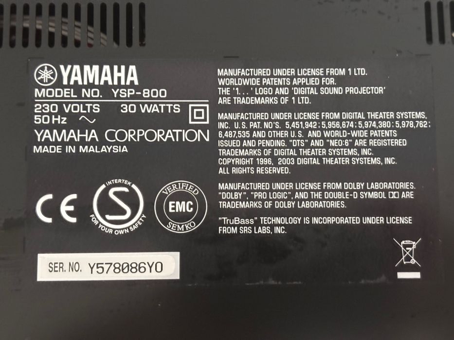 YAMAHA Digital sound projector YSP-800