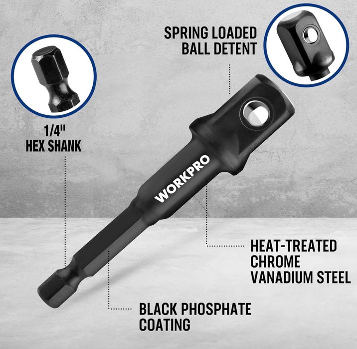 Набір ударних адаптерів WORKPRO (Impact Socket Adapter Set)