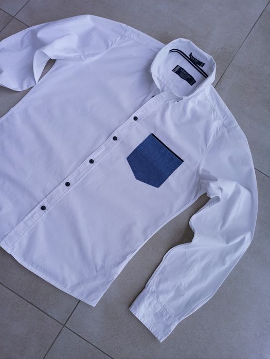 DIVERSE  oryginalna  biała koszula męska slim  fit rozmiar  L, M