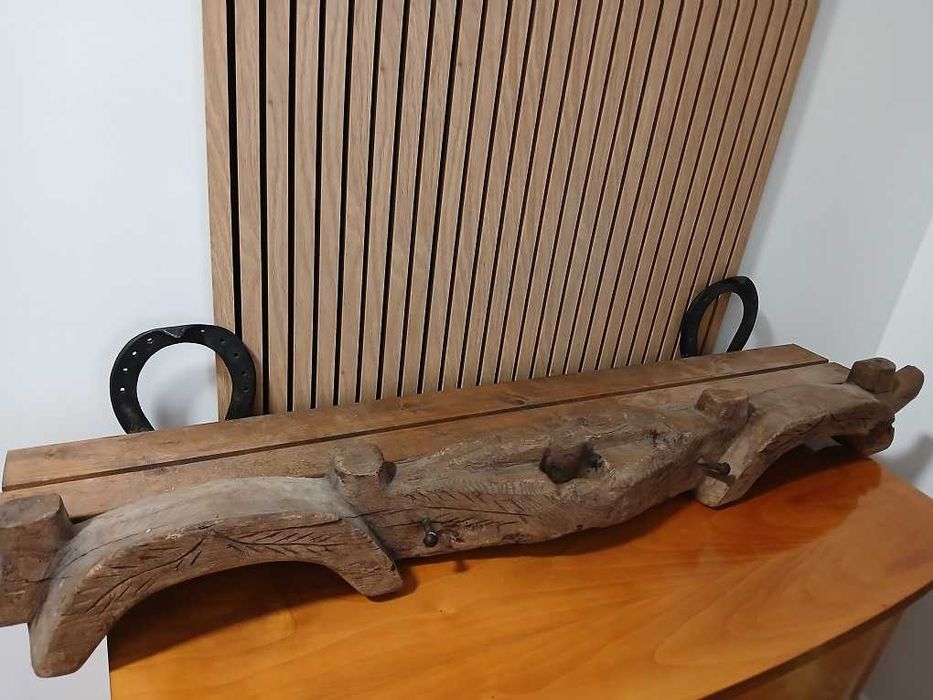 Jarzmo Uprząż Stara Drewniana Półka Antyk Vintage Zabytkowe