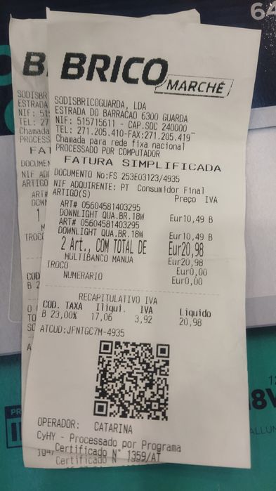Focos Led  novos com ticket de compra