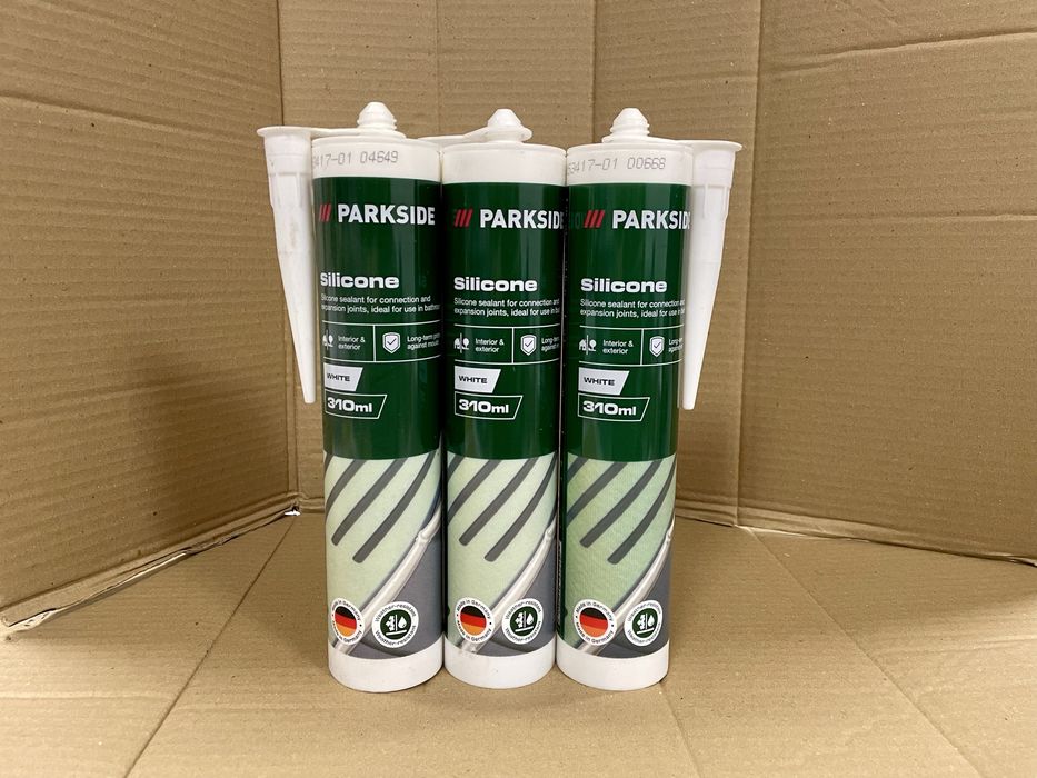 Герметик универсальный силиконовый БЕЛЫЙ под пистолет 310мл PARKSIDE