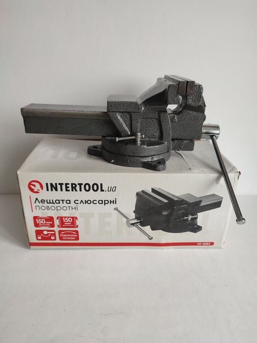 Тиски слесарные поворотные 100. 125. 150 мм  INTERTOOL HT-0081/82/83