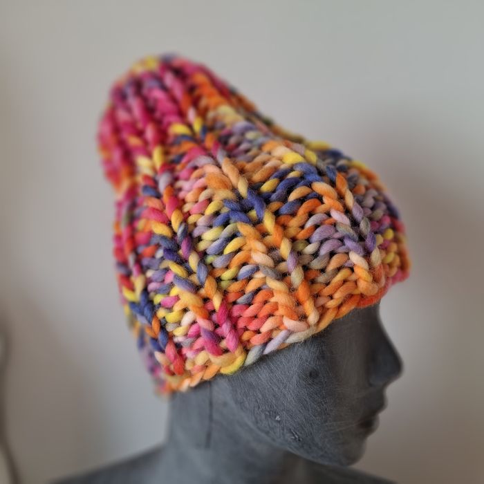 czapka handmade wełna merino