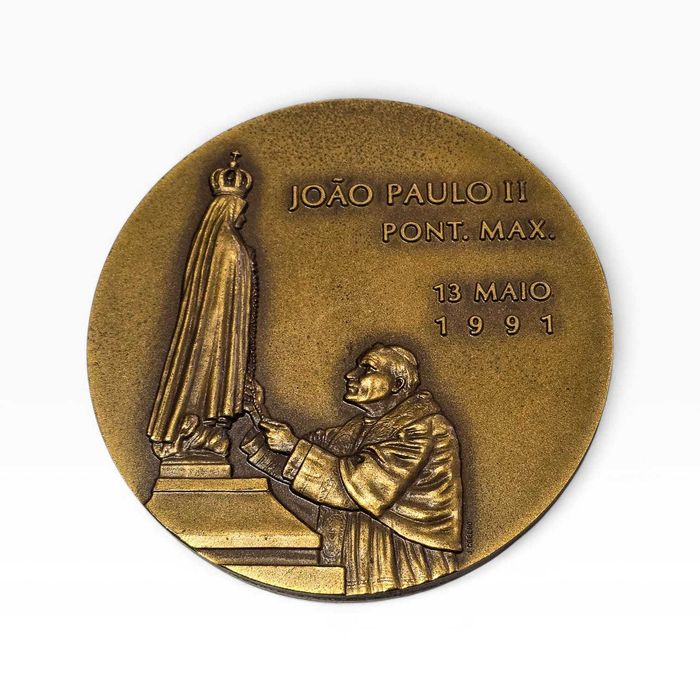 Medalha Comemorativa João Paulo II – Fátima 1991 (Gravarte Lisboa)