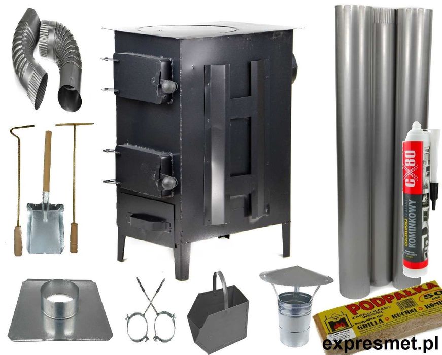 Rura dymowa kolanko piecowe rozeta kominowa obejma do rury fi120 radiator Piec koza MAXXI 17 CEGIEŁ, WZMOCNIONY BL.3mm! piec koza warsztatowy łopatka