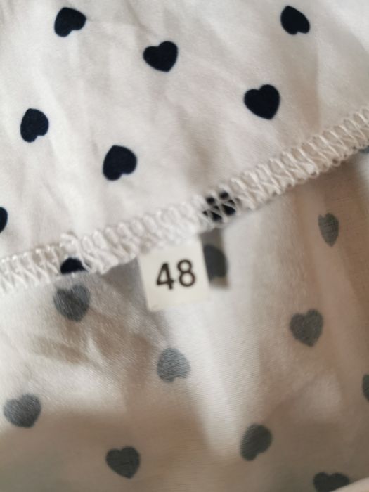 Bluzka koszula w print serca serduszka elegancka biała 46 48 3XL 4XL
