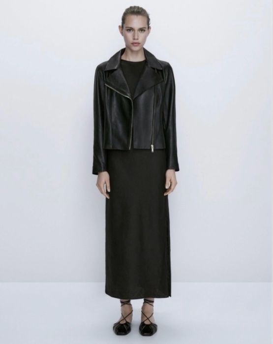 Косуха Massimo Dutti. Куртка кожаная Massimo Dutti.