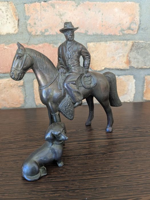 Decoração de bronze 2 peças artesanal