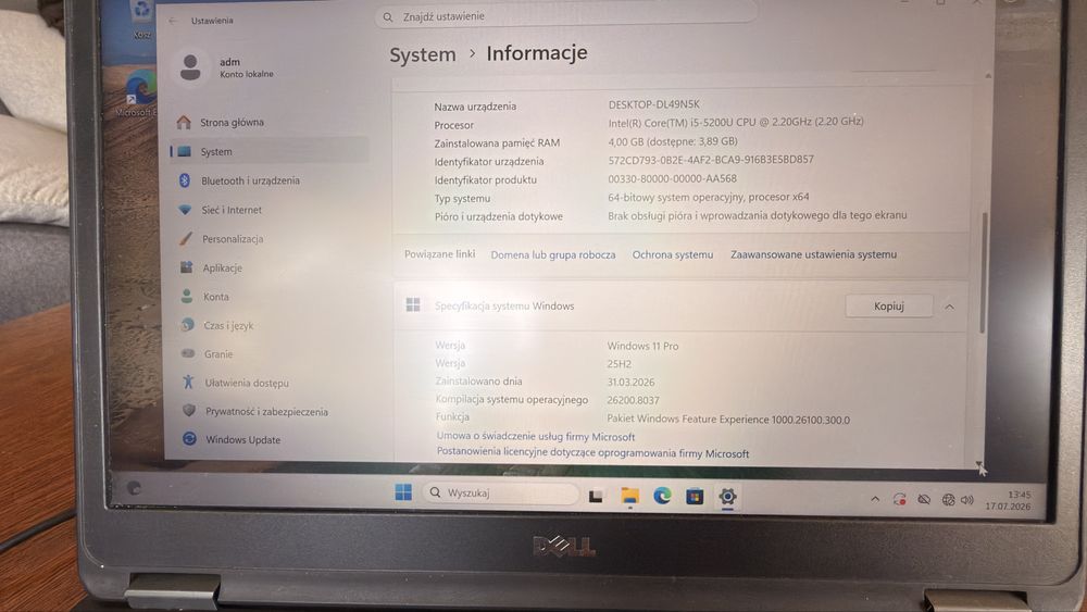 Laptop dell E5450