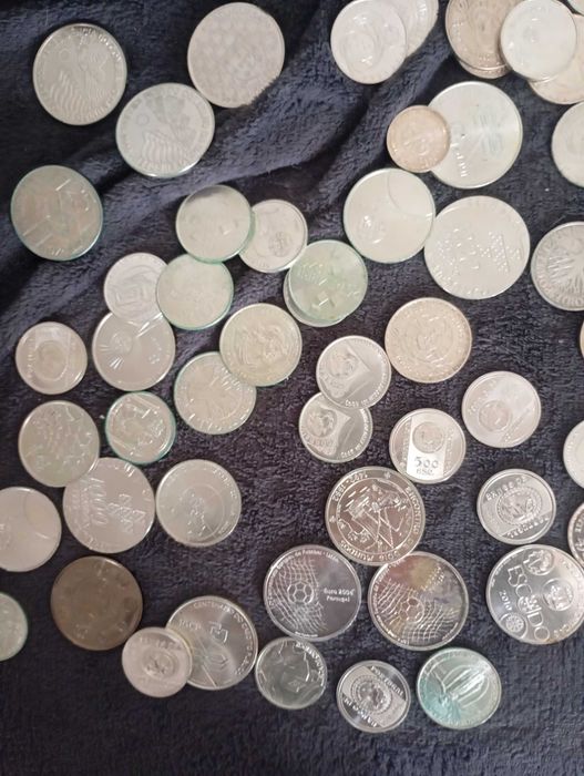 Moedas portuguesas escudos e euros de prata