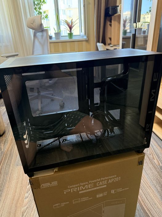 Asus Prime AP201 Tempered Glass Black