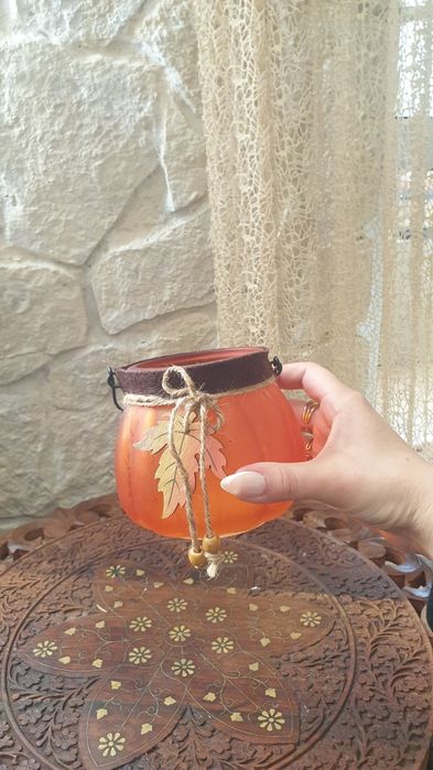 Nowy szklany jesienny świecznik T.K Maxx Hampton hit wyprzedaż glamour