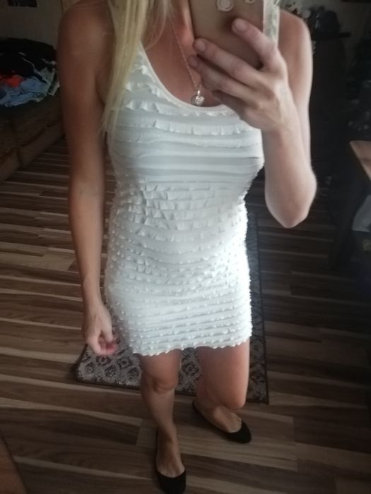 Sukienka tunika h&m xs na s kremowa, bez wad