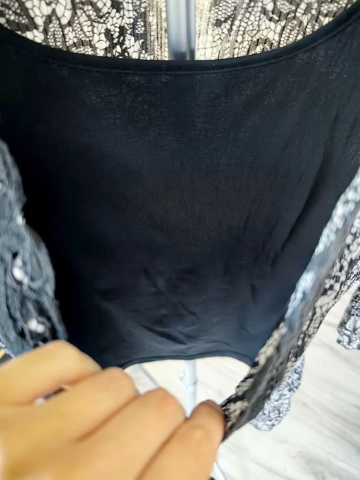 Bluzka czarno-biała rozmiar XXL elegancka damska