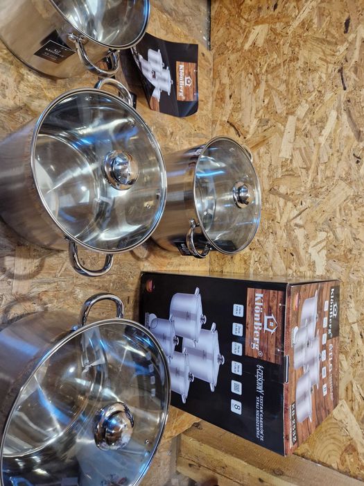 Garnki stalowe KLONBERG 2532 INDUKCJA ZESTAW 8EL 9/11/13,5/17L