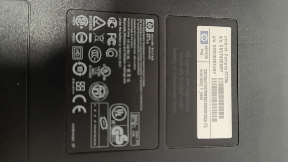 Laptop HP Compaq 6720s 3GB RAM  C2D T5270. 250GB SSD