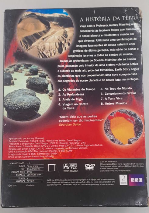 Box " A História da Terra" da BBC - 8 DVD Novos e Selados