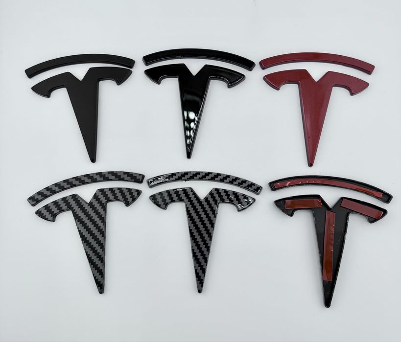 Накладки на оригінальні емблеми шильдики Тесла, значки Tesla, логотип.