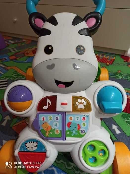 Chodzik pchacz Fisher Price Zebra jak nowy język polski, karton