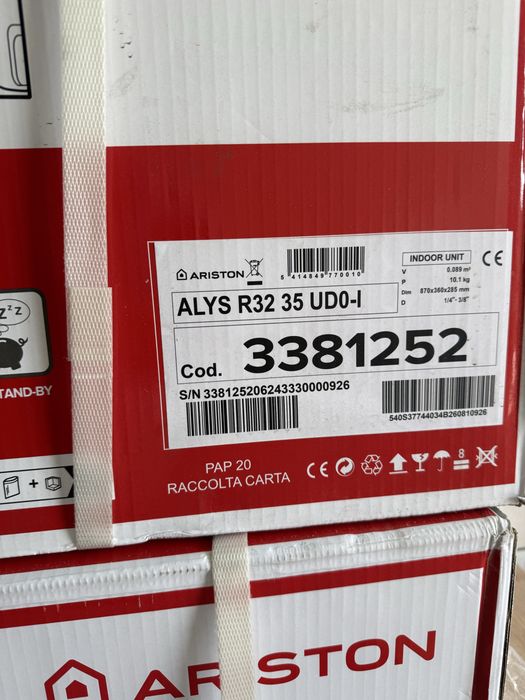 Klimatyzator Ariston ALYS R32 3.5 kW – nowy, kompletny zestaw
