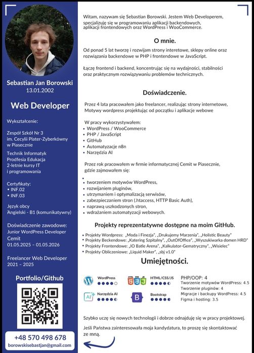 Strony internetowe WordPress, WooCommerce, PHP, frontend i backend
