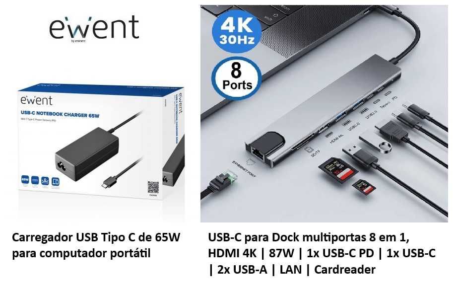 Adaptador/ carregador type-c 8em1