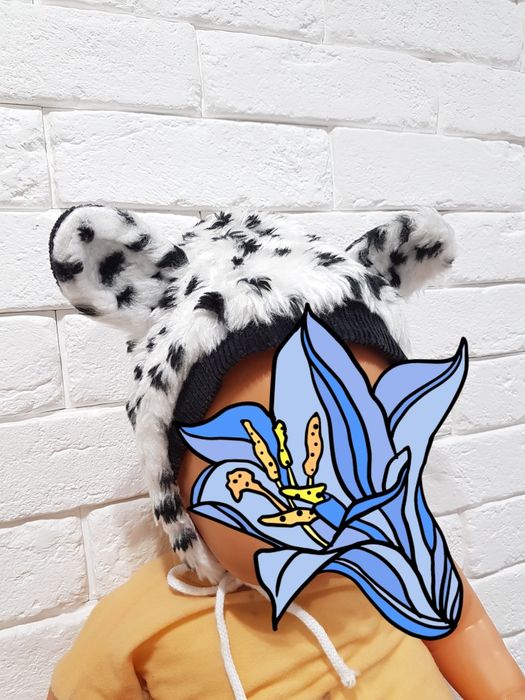 Czapka z uszami 68 74