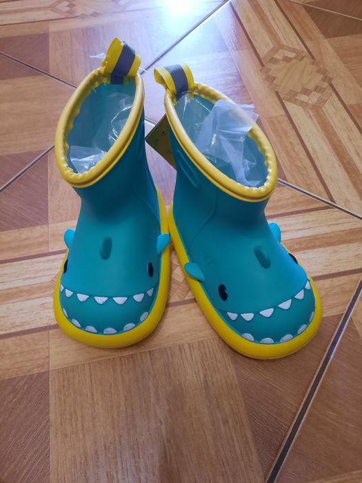 Резиновые детские сапожки на широкую ножку 16 см