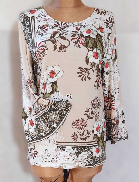 Bluzka tunika Chico's 2XL 44/46 miękka kwaity basic romantic