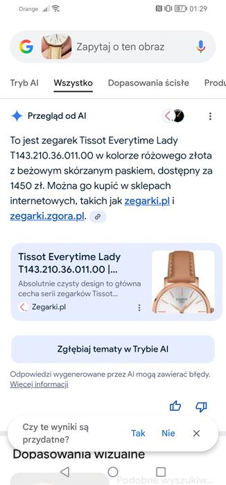 Zegarek damski Tissot okazja
