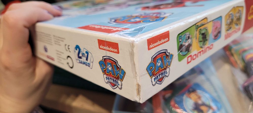 Gry 2w1 Trefl Psi Patrol, memos, domino dla dzieci, gry dla 3 latka